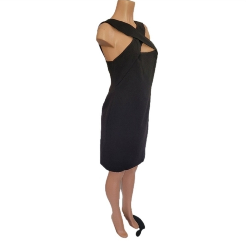 Halston Evening Andie Crossover Neck Cocktail Dress - Picture 6 of 13
